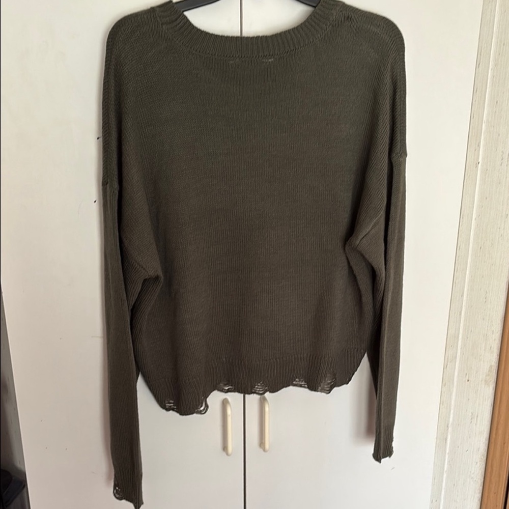 No Boundaries Olive Green Cropped Mushroom Sweater XXL - Picture 3 of 4
